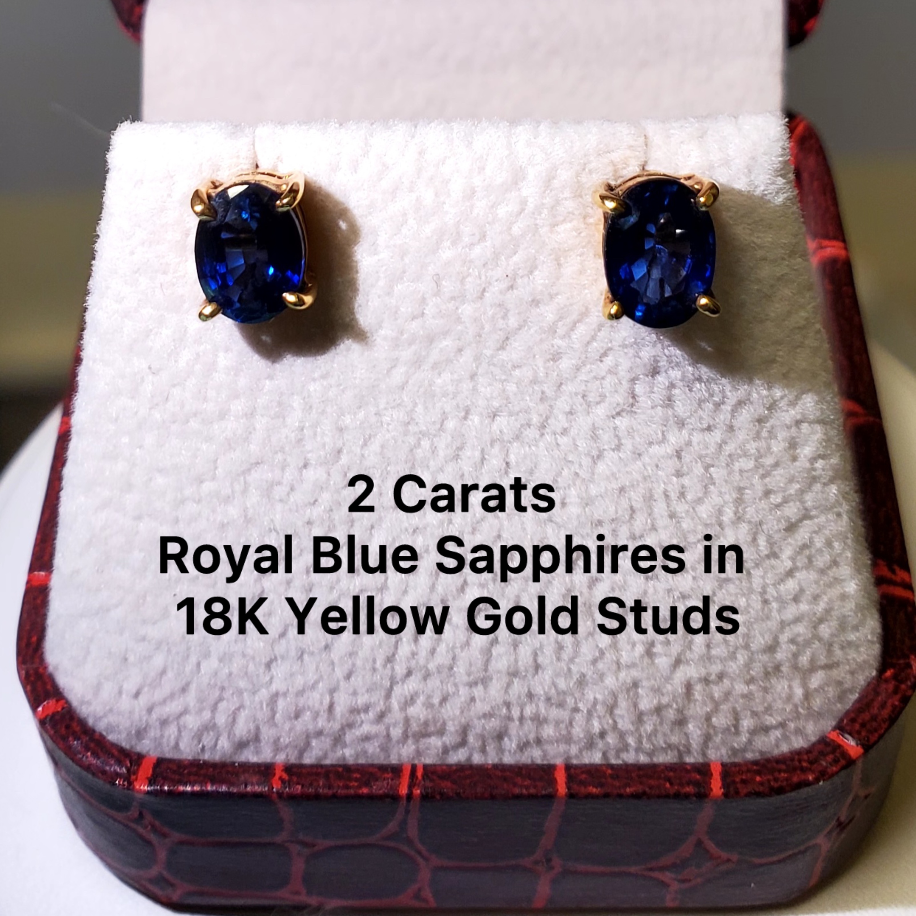 Royal Blue Sapphires + Gold Studs