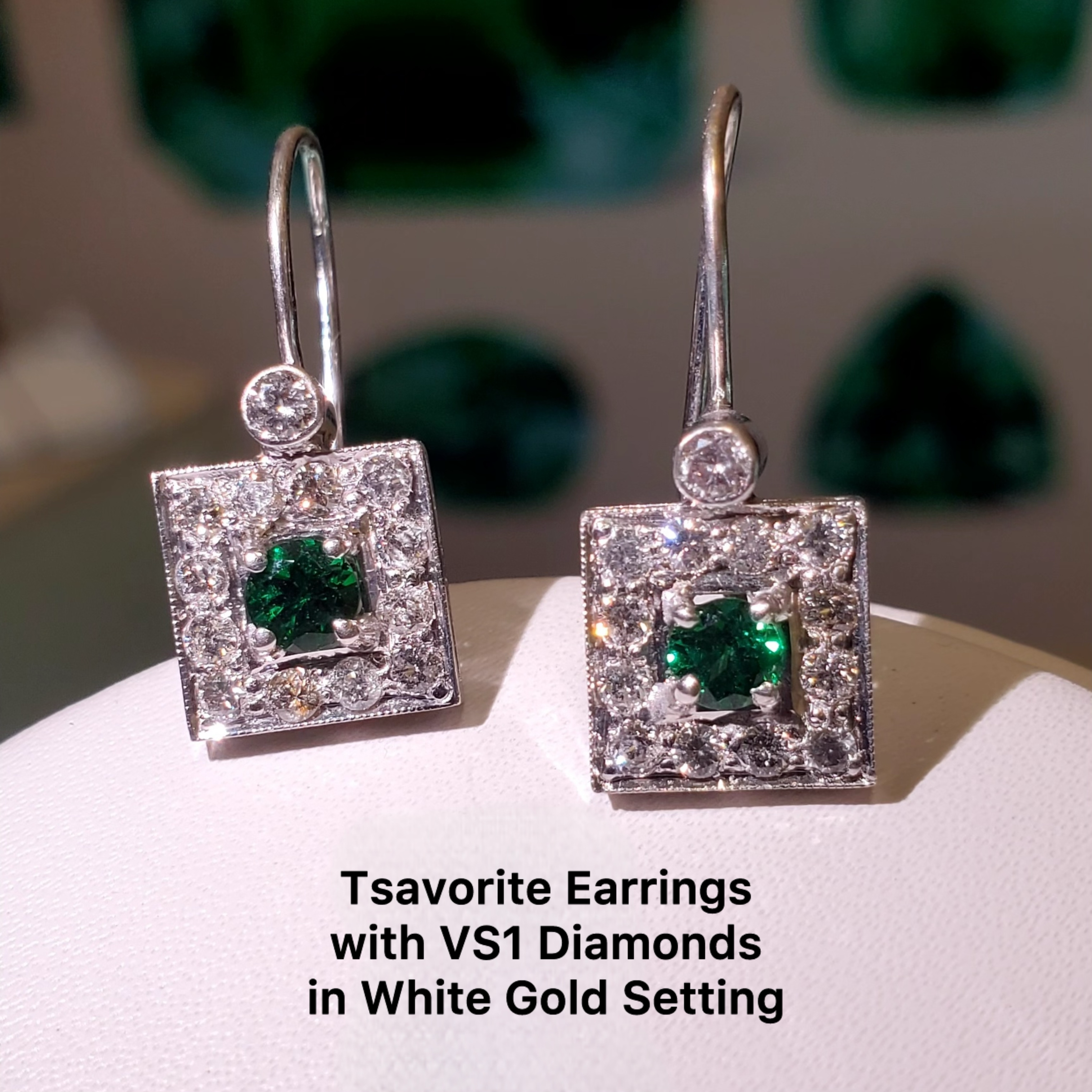 Tsavorite + Diamonds Earrings