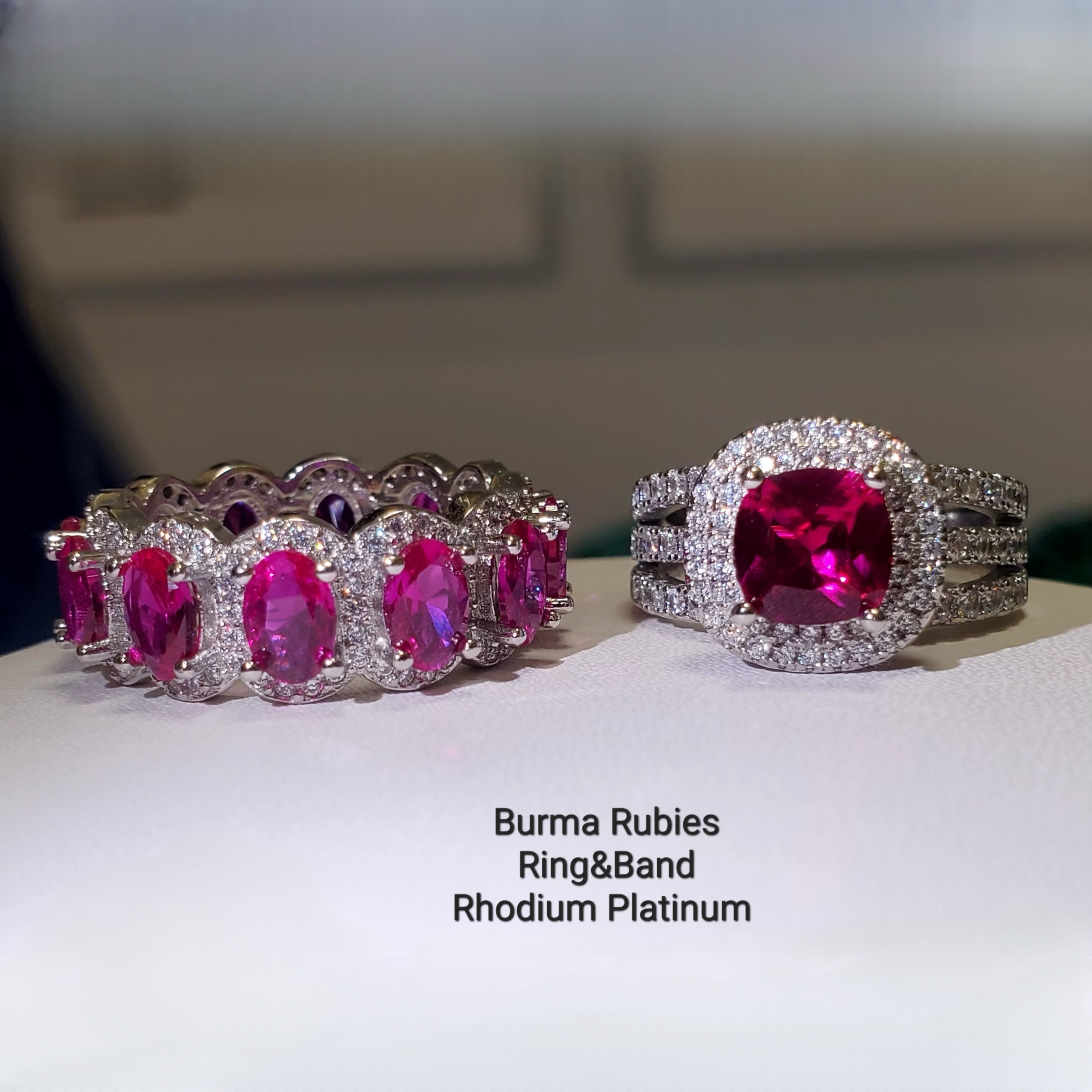 Burma Rubies Ring & Band